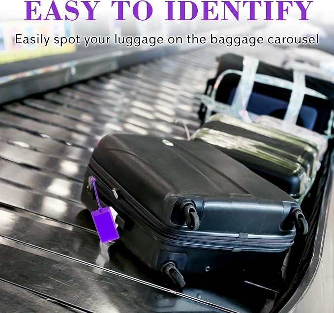10 Pack Luggage Tags for Suitcases, Airplane Travel Essentials for Flying, International Travel Must Haves, and Luggage Accessories by Sodsay