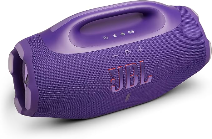 JBL Boombox 4 - Most Powerful JBL Portable Waterproof Speaker with Massive JBL Pro Sound, Up to 34 Hours of Playtime, & Multi-Speaker Connection by Auracast™ (Purple)