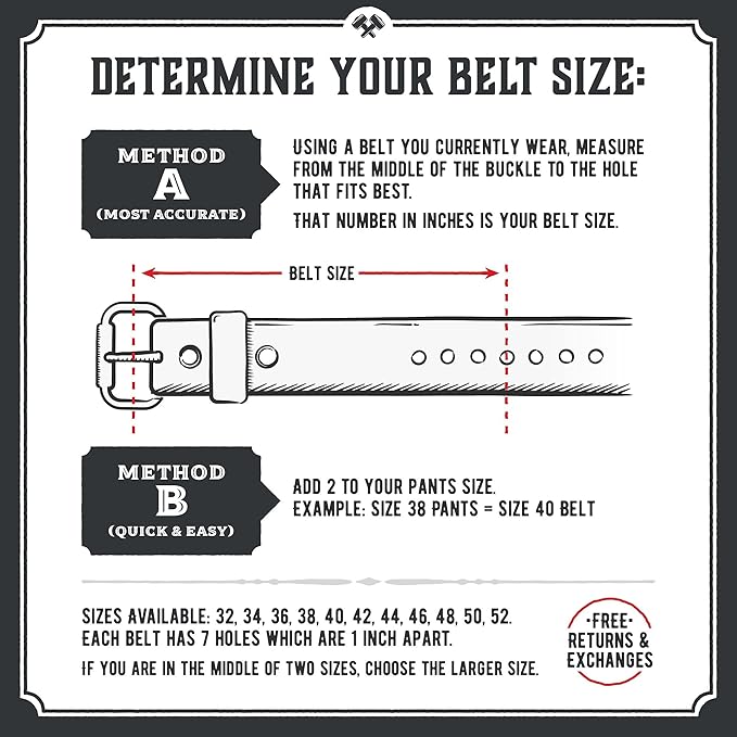 Main Street Forge All American Leather Belt | Made in USA Men's Belt | Mens Belts | Heavy Duty Work | EDC