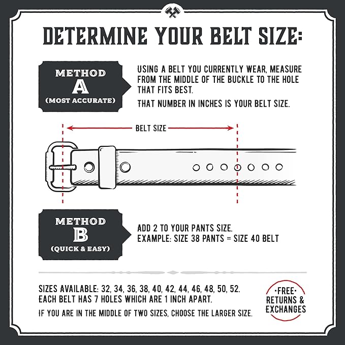 Main Street Forge All American Leather Belt | Made in USA Men's Belt | Mens Belts | Heavy Duty Work | EDC