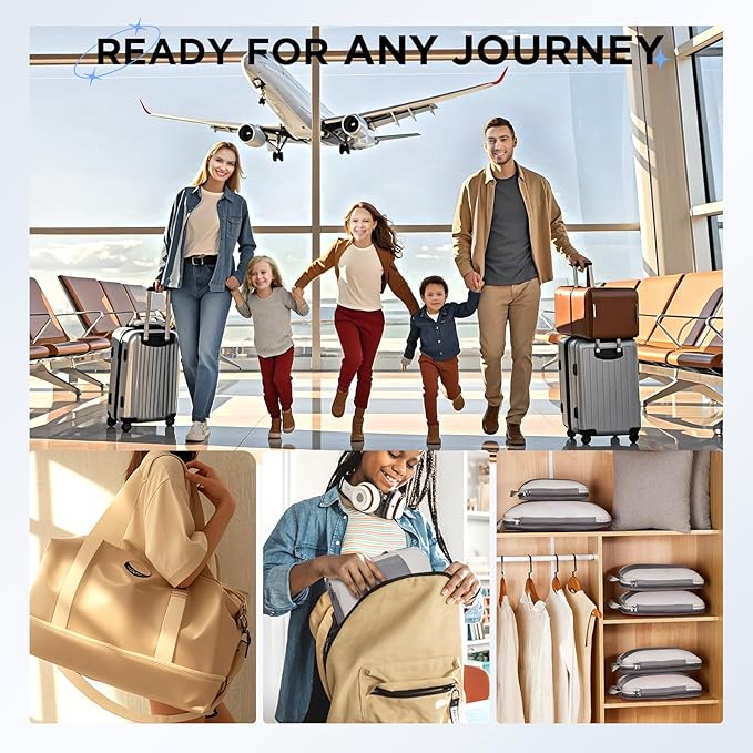 10 Set Compression Packing Cubes for Travel Essentials,Compressible Expandable Packing Cubes for Suitcase,OlarHike Luggage Garment Bags for Travel,Handy Helper for Organizing Clothes(Gray)
