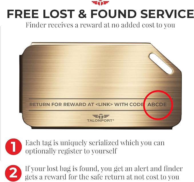 Heavy Duty Metal Luggage Tags for Suitcases| Indestructible Aluminum Travel Tag w/Steel Cable Loop & Smart Lost Bag Recovery, Durable Bag Identifier, Black Silver Gold (Gold, 2 Pack)