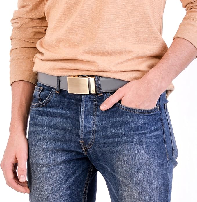 Mission Belt Men's Leather Ratchet Belt, 40mm Metal Collection