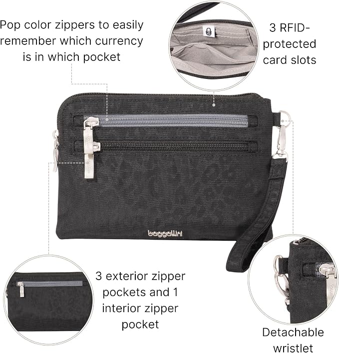 Baggallini Women's Rfid Currency Organizer Wristlet