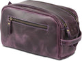 KomalC Travel Toiletry Bag – Premium Leather Dopp Kit for Men & Women with Water-Resistant Lining & Spacious Zippered Organizer
