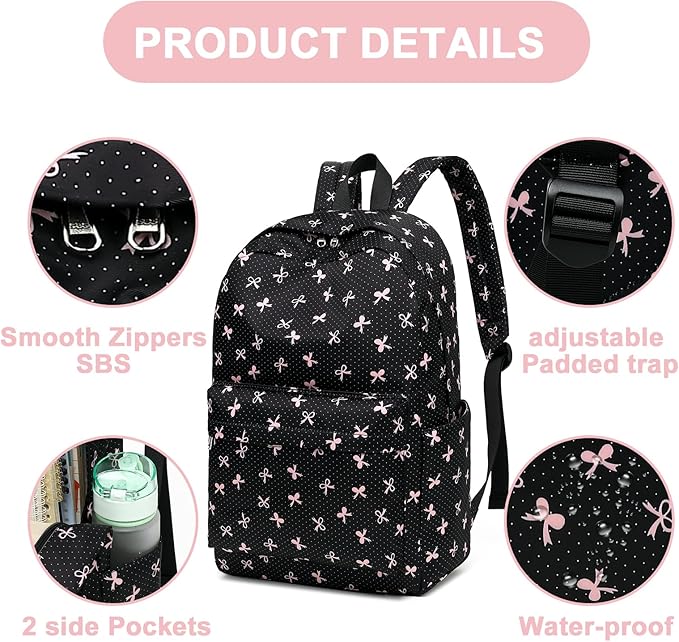 LEDAOU Backpack for Girls School Bag Kids Bookbag Teen Backpack Set Daypack with Lunch Bag and Pencil Case | Kids, Bookbag, Daypack, with Lunch Bag, and Pencil Case