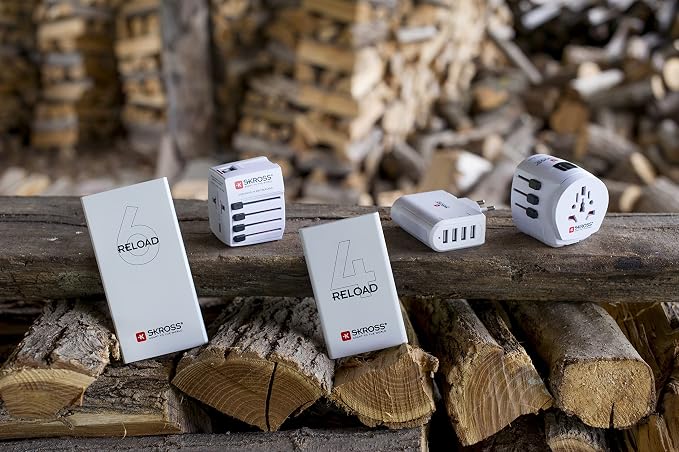 Skross Pro World Travel Adapter, 3-Pole Travel Adaptor with Slide System, Designed in Switzerland for More Than 205 Countries, 1.103175 White