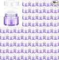 Domensi 60 Pcs 1oz Glass Jars with Lids Bulk Small Glass Salve Tins Cream Container Cosmetic Jars for Travel Balm with Inner Liners for Sample Cream (Light Purple,White Lids,Plastic Lid)