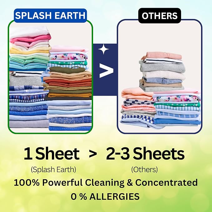 Fresh Scent Laundry Detergent Sheets, 96 Loads, Laundry Sheets for HE & Standard Washers, Plastic-Free Packaging