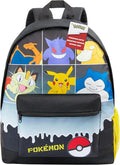 Pokemon Backpack for Kids Teens Boys Girls, Pikachu Anime Backpacks, Bag for Daycare Sports Vacation Travel, School Gift (Black Grid)