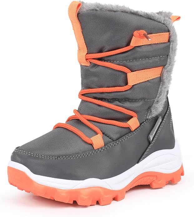CIOR Winter Snow Boots for Boy and Girl Outdoor Waterproof with Fur Lined(Toddler/Little Kids)