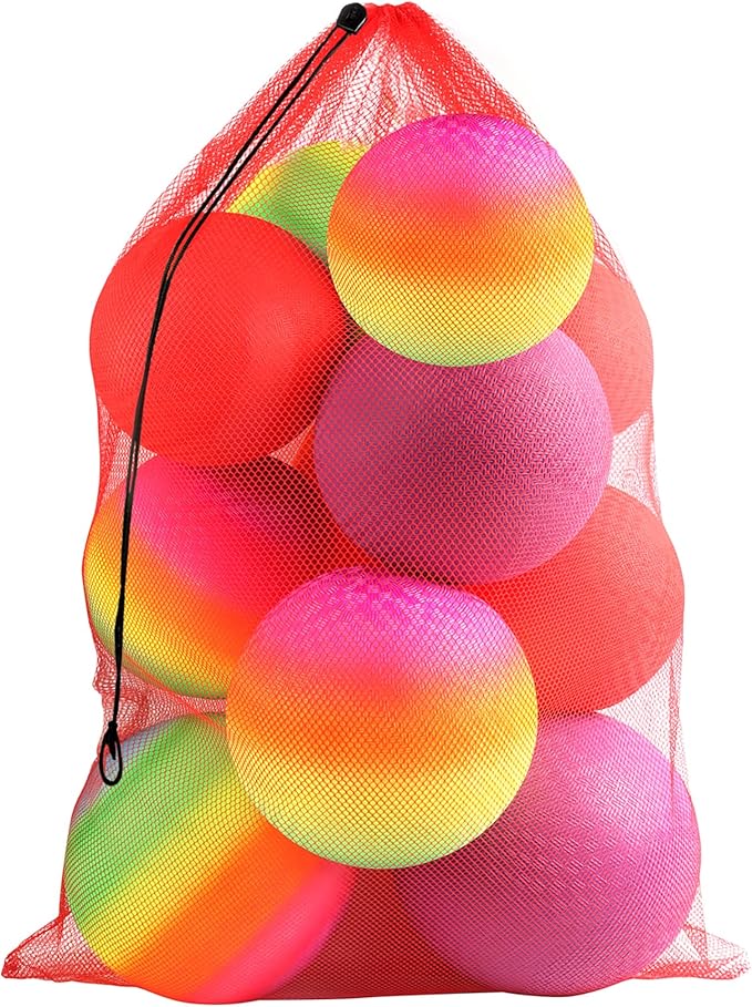 GSE Games & Sports Expert 24x36/30x40 X-Large Mesh Sports Equipment Drawstring Bag for Soccers, Basketballs, Footballs