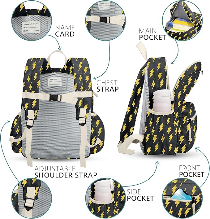 atgark Corduroy Toddler Backpack for Boys 2-5: Preschool Backpack for Boys