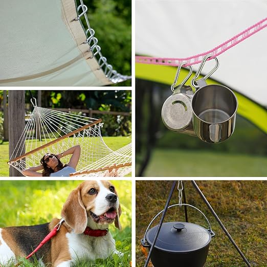 Large Carabiner Clip Hooks, 1pc 4 inch Carabiner Heavy Duty, 304 Stainless Steel Spring Snap Hook Fits Camping Hanging Hiking Weight Lifting, Metal Clips for Rope or Chain