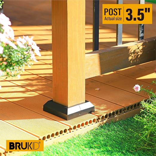 Post Base Cover, Split Type Skirt for Indoor/Outdoor Iron Deck Railing Decorative Covers (8, Post-3.5" Base-5")