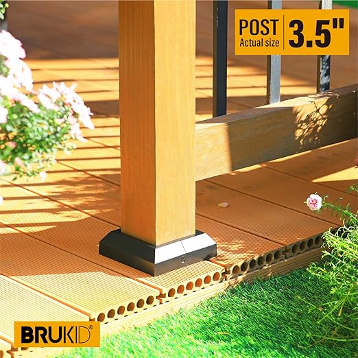 Post Base Cover, Split Type Skirt for Indoor/Outdoor Iron Deck Railing Decorative Covers (12, Post-3.5" Base-5")