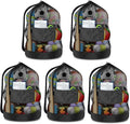 BROTOU Heavy Duty Soccer Ball Net Bag(100L Extra Large Capacity 10-12Balls), Drawstring Mesh Ball Bag with Zipper Pocket, Sports Equipment Storage Organizer Hold for Gym, Beach, Cloth, Swimming Gears