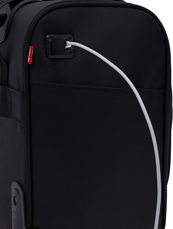 TPRC 15” Underseat Carry-On Luggage Airline Approved Personal Item with USB Charging Port, Black