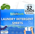 Laundry Detergent Sheets (32 Loads, Unscented), Eco-Friendly Washer Sheets Detergent, Plastic-Free Travel Laundry Soap, 16 Strips