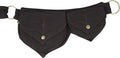 Cotton two Leaf Pocket Waist Belt-Black