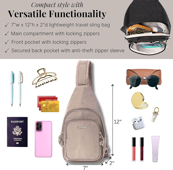Baggallini Securtex Anti-Theft Daytripper Sling
