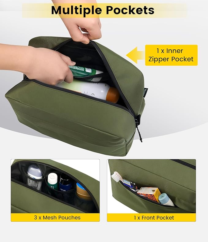 Vorspack Travel Toiletry Bag for Men - Hanging Toiletries Bag Water Resistant Travel Bag for Toiletries Accessories