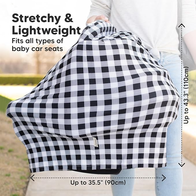 KeaBabies Nursing Cover, Breastfeeding Cover for Women - Baby Car Seat Canopy Girl, Boy, Multi-Use Baby Carseat Canopy, Breastfeeding Essentials for Nursing, Breathable,Lightweight & Soft(Herringbone)