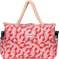Beach Bag and Pool Bag Has Cooler Pocket, 7 Pockets Total, Zip Top. Family Size Waterproof Beach Tote