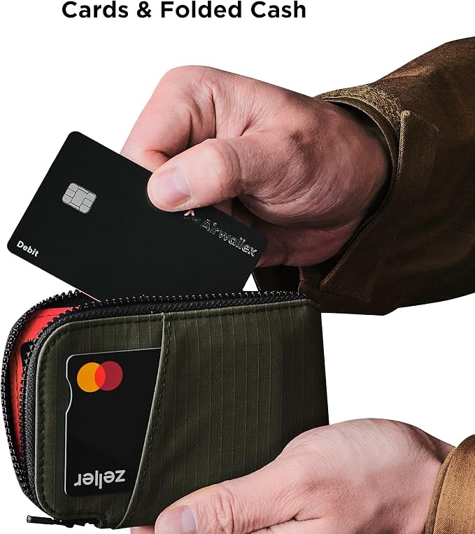 ALPAKA Zip Card Pouch - Holds 12-20 Cards, Cash Made With Weatherproof Fabric, YKK Zipper, RFID Blocking Card Wallet and Coin Pouch for Men