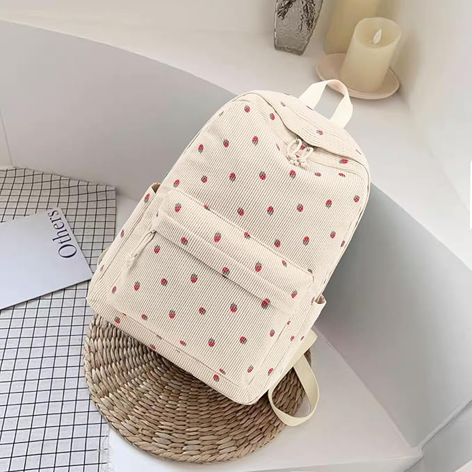 Bluboon School Backpack for Teen Girls Bookbags Elementary High School Corduroy Laptop Bags Women Travel Daypacks