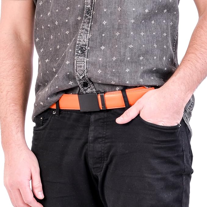 Mission Belt Men's Leather Ratchet Belt, 40mm Metal Collection