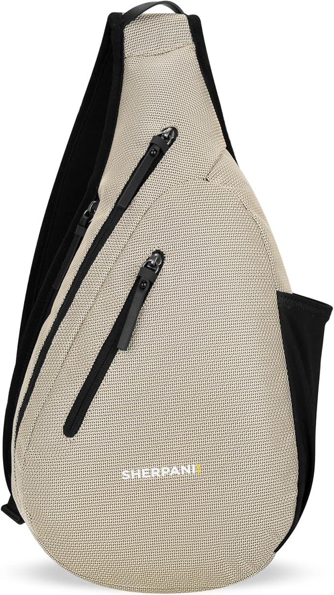 Sherpani Esprit, Anti Theft Sling Bag, Right-Handed Sling Purse, 10L Travel Bag, Crossbody Backpack, Travel Gift, Fits 10 Inch Tablet (Straw)