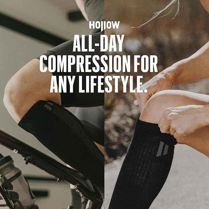 HOLLOW Alpaca Compression Socks for Women & Men Standard & Wide, 15-20 mmHg, Circulation Support, Moisture Wicking, Knee High