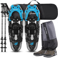 Odoland 21/25/30 Inch Snowshoes with Trekking Poles for Men Women Youth, Waterproof Snow Leg Gaiters and Carrying Bag, Lightweight Aluminum, Heel Lift, Snow Shoes Easy to Wear