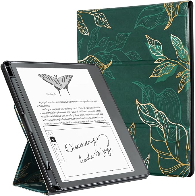 CoBak Stand Case for Kindle Scribe - Premium Folio Leather Cover with Pen Holder, Auto Sleep/Wake - Compatible with 10.2 Inch Kindle Scribe (2022/2024 Release)