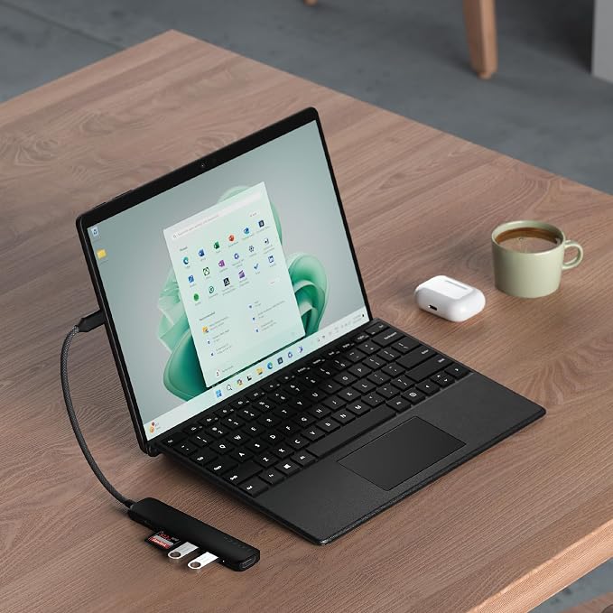 Satechi 6 in 1 USB C Hub Multiport Adapter with HDMI 4K@60Hz, 100W PD Charging, 2X USB-A Data Ports, Micro/SD Card Readers for MacBook Air/Pro/Neo, iPad Air/Pro, Windows – Black