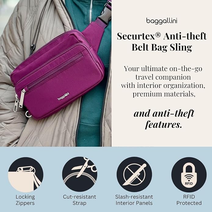 Baggallini Securtex Anti-Theft Belt Bag
