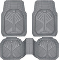 CAR PASS Heavy Duty Rubber Car Mats, Deepdish All Weather Floor Mats for Car Full Set, Universal Automotive Mats Trim to Fit for Sedans SUVs Trucks, Waterproof Anti-Slip Deep Tray 3 Pieces Dark Gray