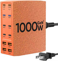 USB Charging Station (1000W),12-Port USB C Charger Block with Dual 100W PD USB-C Fast Charging Station Hub for MacBook Pro/Air/All iPad Phone 17/16 15/14/13/Pro Max/Samsung Galaxy Note(Orange)