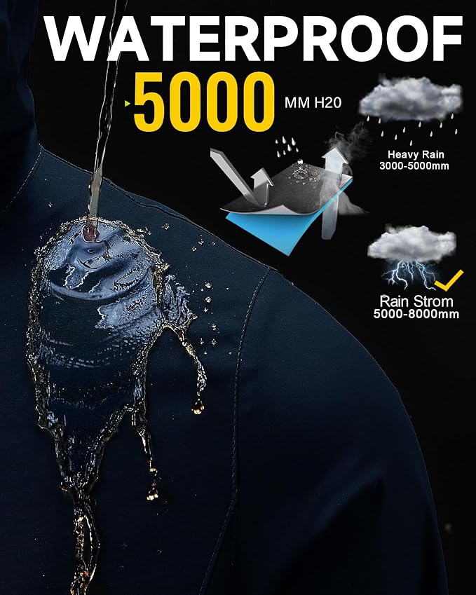 iCreek Rain Suit Waterproof Hooded Rain Gear Breathable Lightweight Packable Rain Jacket Pants Men Women for Hiking Fish Golf