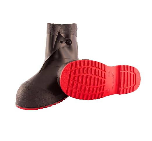 TINGLEY-45821.XL Workbrutes G2 - PVC Overshoe - 10" Ht. - Black Upper - Red Sole - Cleated Outsole, X-Large