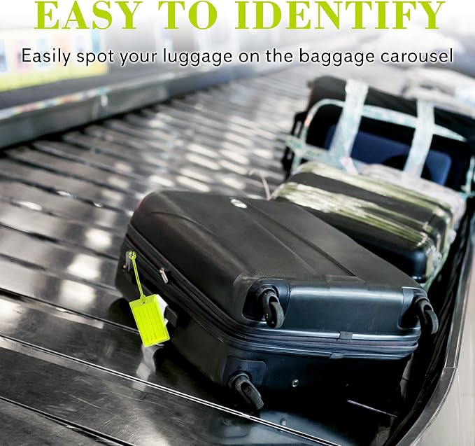 100 Pack Luggage Tags for Suitcases, Airplane Travel Essentials for Flying, International Travel Must Haves, and Luggage Accessories by Sodsay