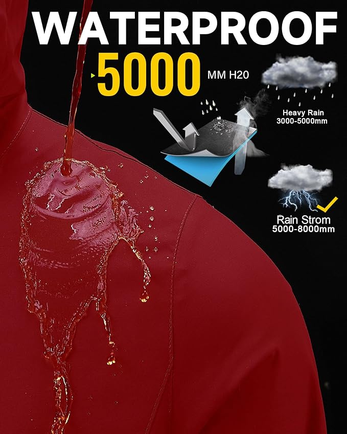 iCreek Rain Suit Waterproof Hooded Rain Gear Breathable Lightweight Packable Rain Jacket Pants Men Women for Hiking Fish Golf