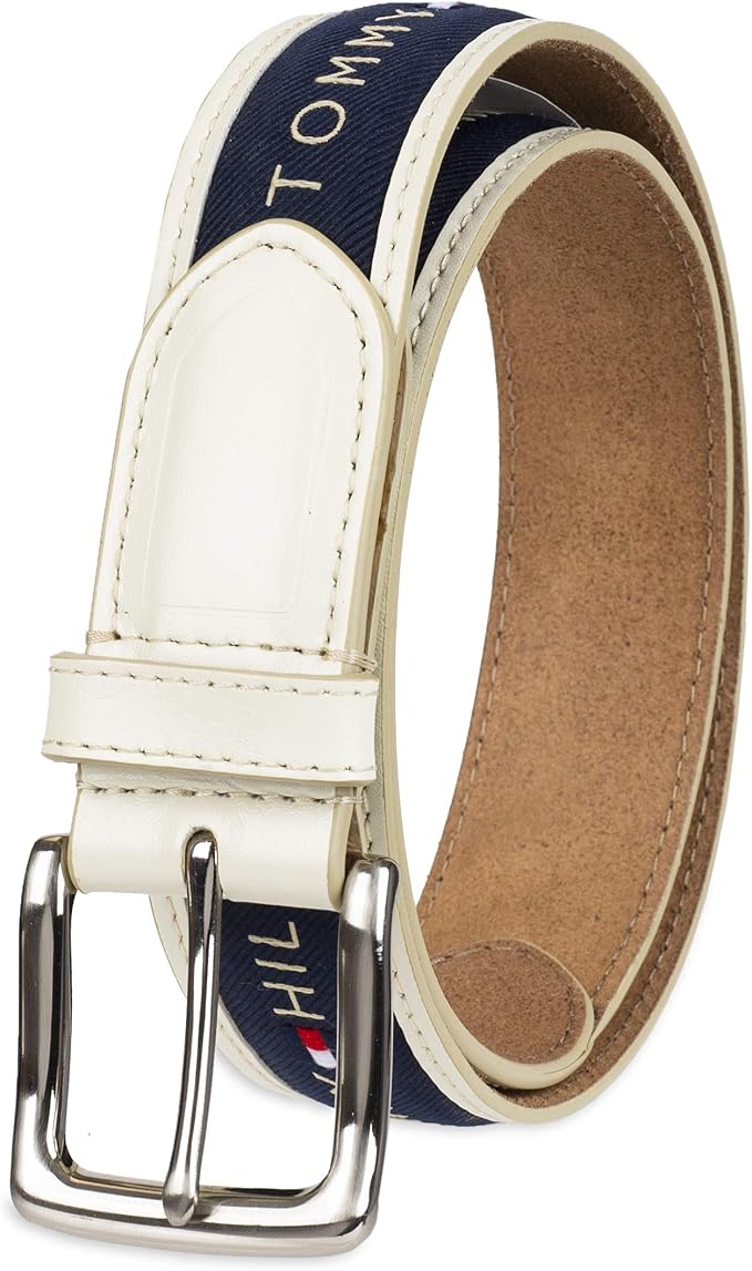 Tommy Hilfiger Men's Fabric Inlay Casual Belt With Classic Harness Buckle