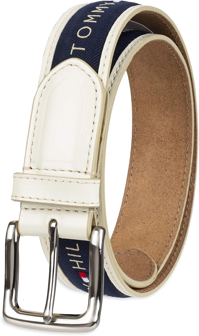 Tommy Hilfiger Men's Fabric Inlay Casual Belt With Classic Harness Buckle