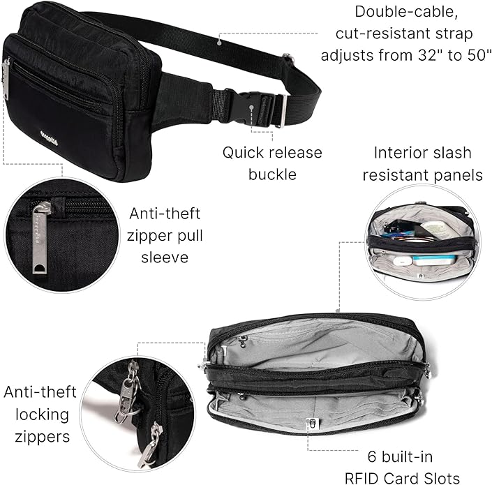 Baggallini Securtex Anti-Theft Belt Bag