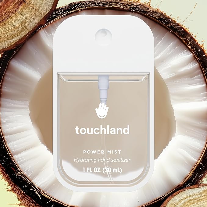 Touchland Hydrating Hand Sanitizer Spray – Beach Coco Trio Set, Dye Free – 3 x 1 FL OZ Travel Size Mists