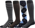Dr. Motion 4 Pairs Men's Athletic Traveler Graduated Compression Knee High Socks