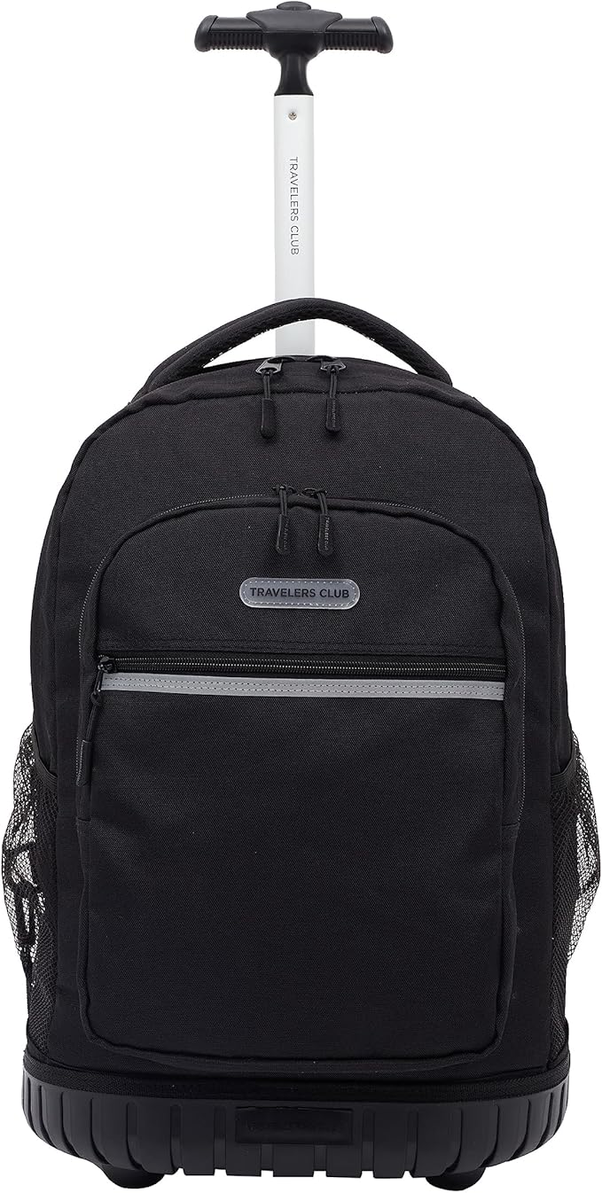 Travelers Club 18" Rolling Backpack with Shoulder Straps, Black
