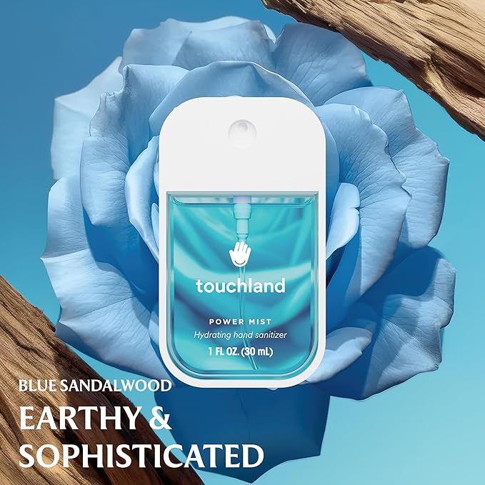 Touchland Hydrating Hand Sanitizer Spray – Top 5 Set (Applelicious, Blue Sandalwood, Pure Lavender, Berry Bliss, Citrus Grove) – 5 x 1 FL OZ Travel Size Mists